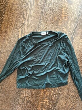 Aritzia Sundays best rerib Forest Green Long-Sleeve Crop Top